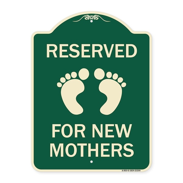 Signmission Pink Reserved Parking for New Mothers Heavy-Gauge Aluminum Sign, 24" x 18", G-1824-23299 A-DES-G-1824-23299 - main